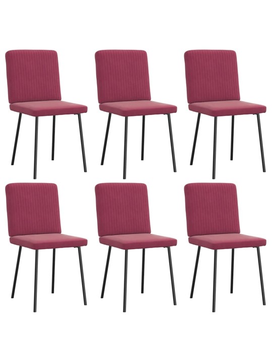 Jídelní židle 6 ks vínové samet