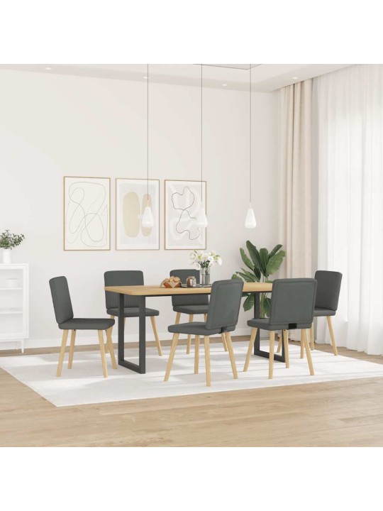 Otočné jídelní židle 6 ks tmavě šedé textil
