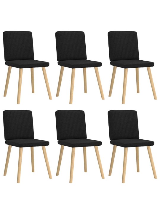 Jídelní židle 6 ks černé textil
