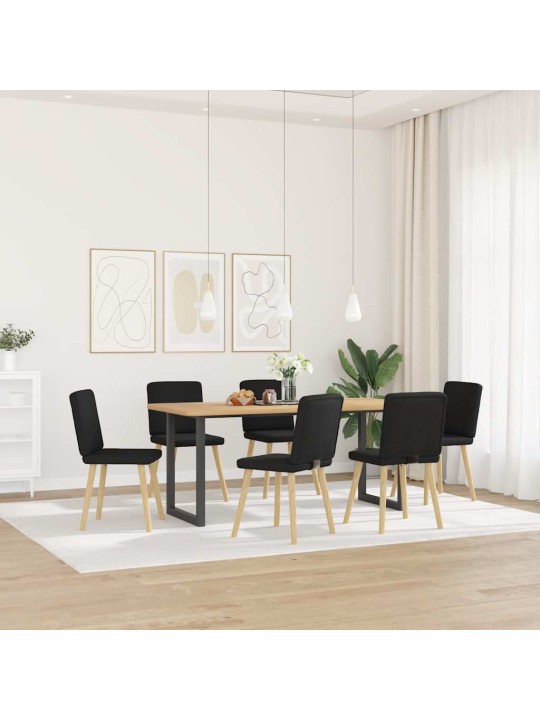 Jídelní židle 6 ks černé textil