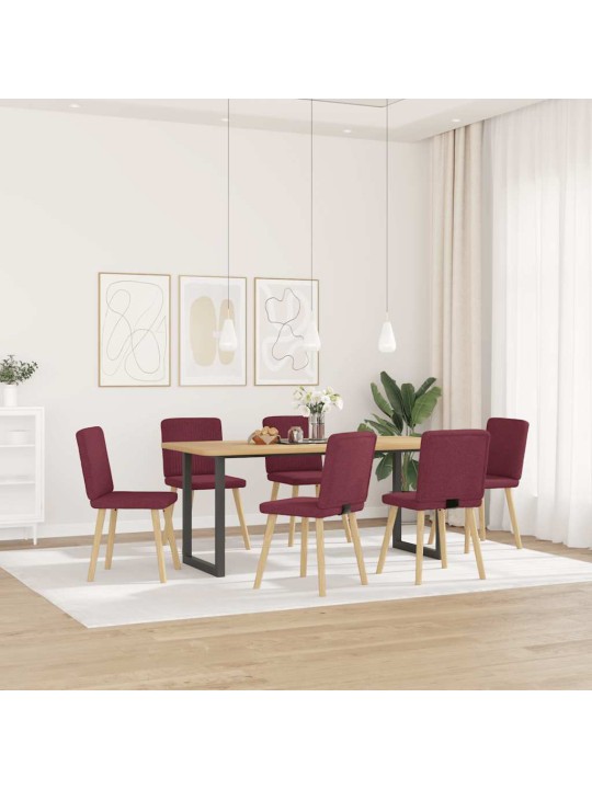 Jídelní židle 6 ks vínové textil