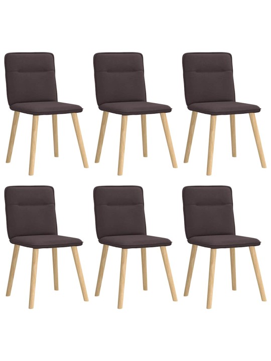 Jídelní židle 6 ks tmavě hnědé textil