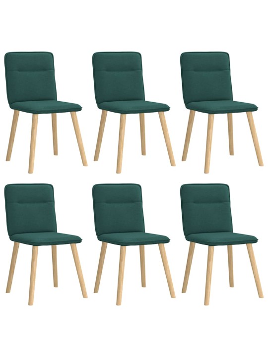 Jídelní židle 6 ks tmavě zelené textil