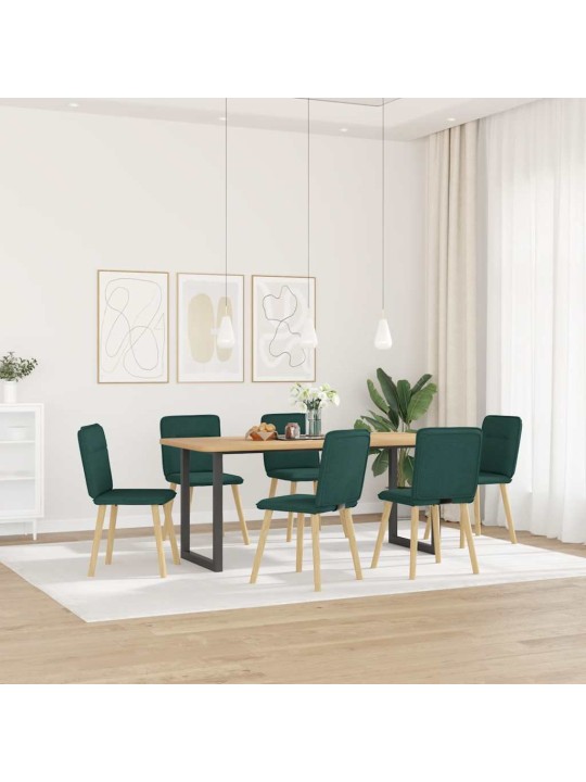 Jídelní židle 6 ks tmavě zelené textil