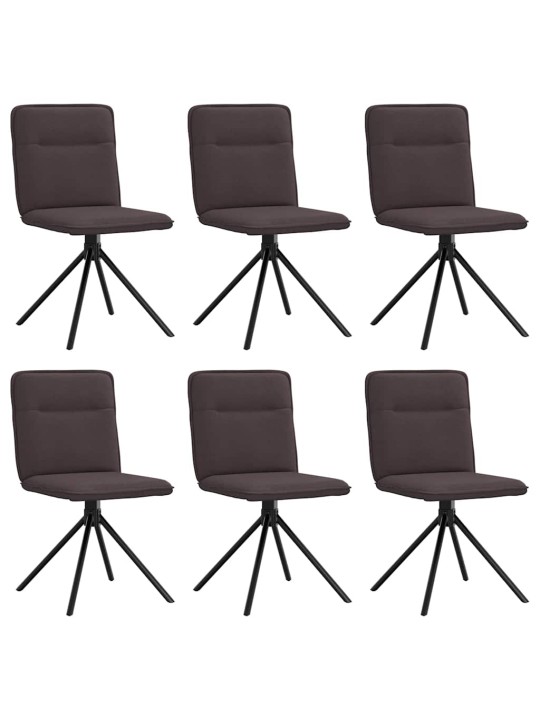 Jídelní židle 6 ks tmavě hnědé textil
