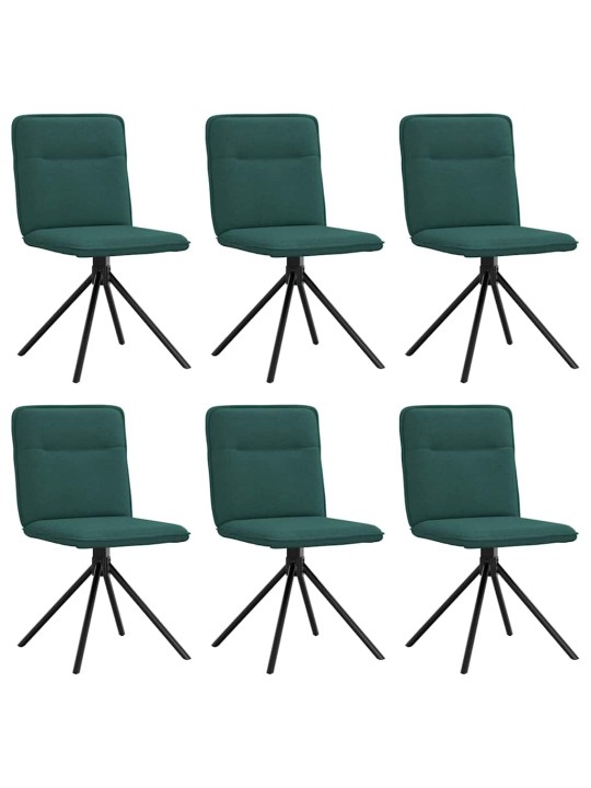 Jídelní židle 6 ks tmavě zelené textil