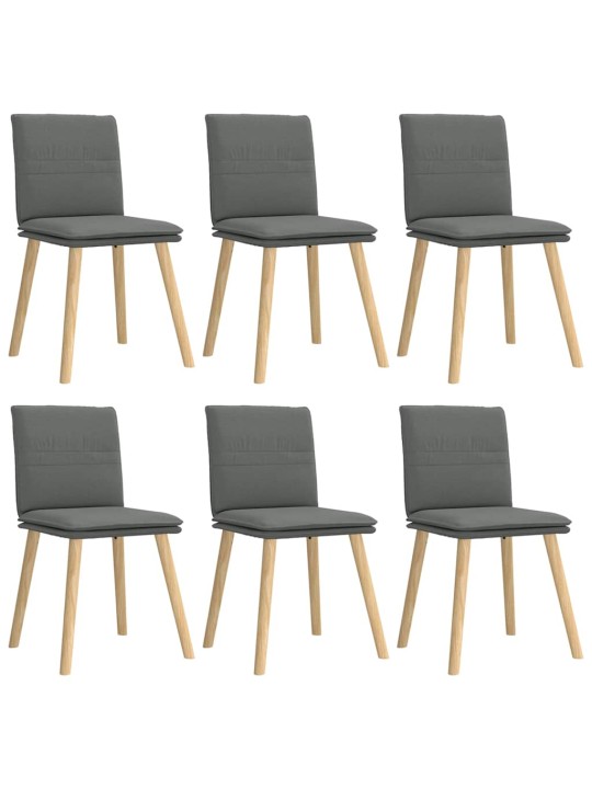 Otočné jídelní židle 6 ks tmavě šedé textil