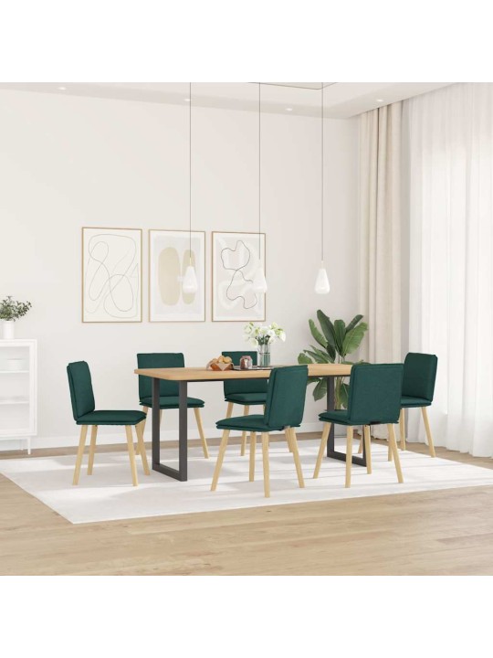 Jídelní židle 6 ks tmavě zelené textil