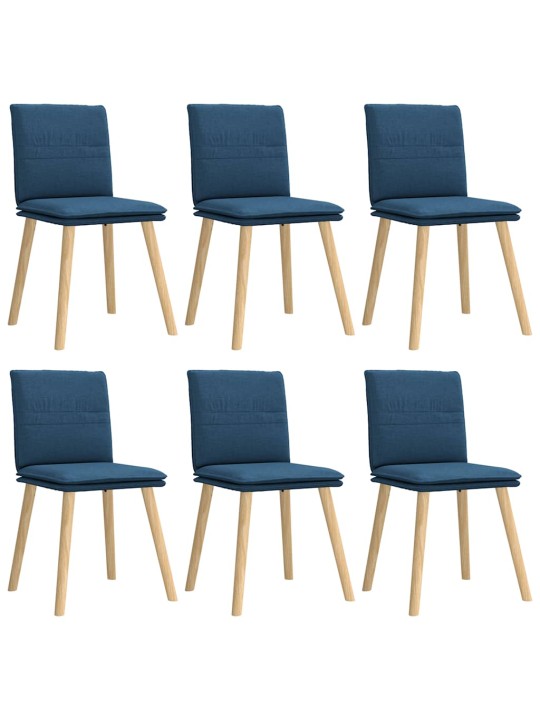Jídelní židle 6 ks modré textil