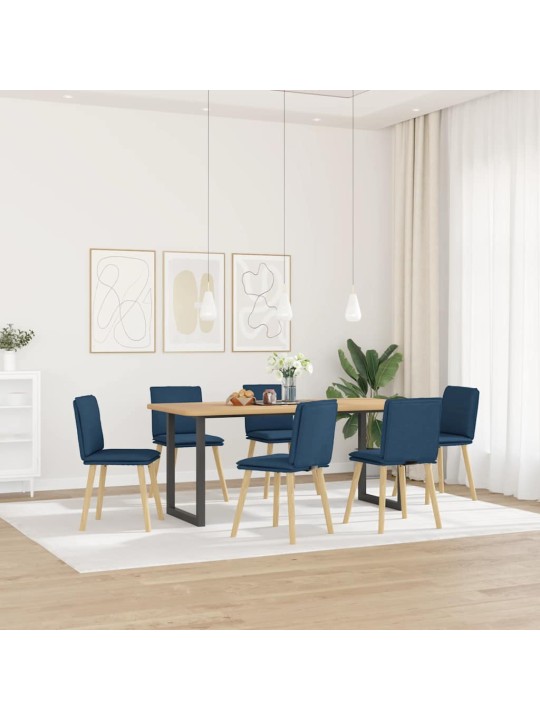 Jídelní židle 6 ks modré textil