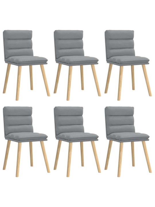 Jídelní židle 6 ks světle šedé textil