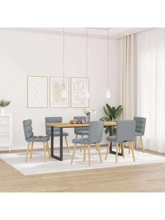 Jídelní židle 6 ks světle šedé textil