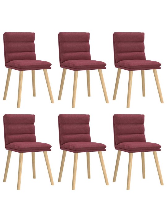 Jídelní židle 6 ks vínové textil