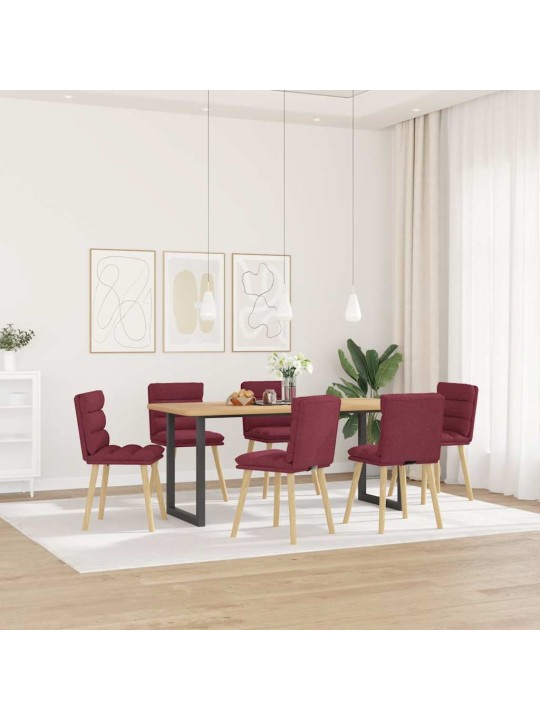 Jídelní židle 6 ks vínové textil