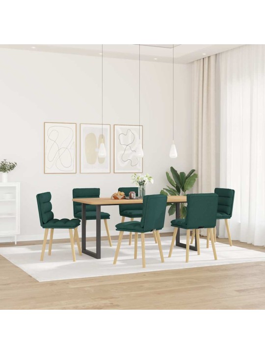 Jídelní židle 6 ks tmavě zelené textil