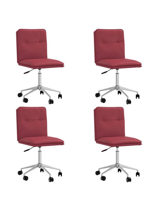 Jídelní židle 4 ks vínové umělá kůže