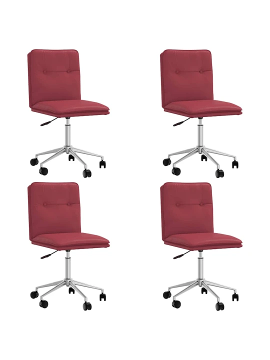 Jídelní židle 4 ks vínové umělá kůže