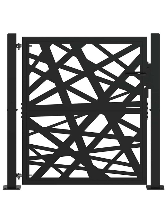 Zahradní branka černá 105x106 cm ocel design lehkou