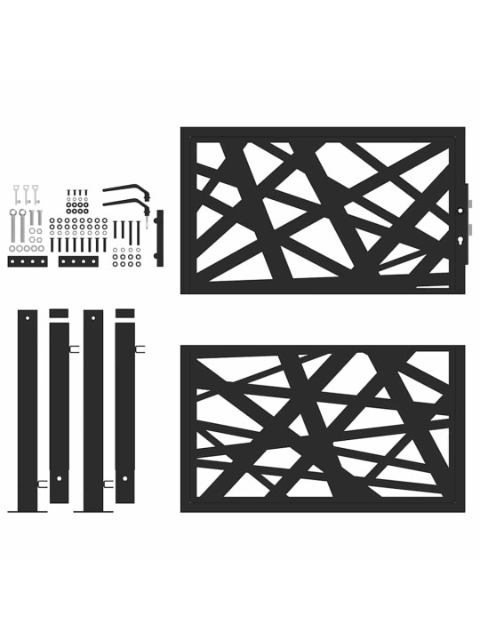 Zahradní branka černá 105x106 cm ocel design lehkou