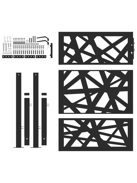 Zahradní branka černá 105x130 cm ocel design lehkou
