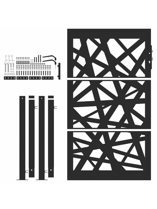 Zahradní branka černá 105x155 cm ocel design lehkou