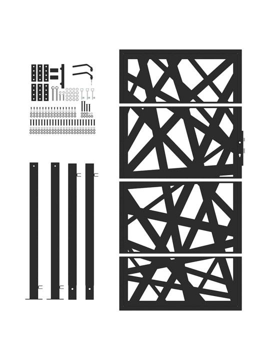 Zahradní branka černá 105x180 cm ocel design lehkou