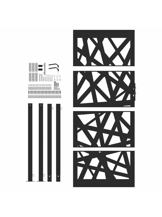 Zahradní branka černá 105x205 cm ocel design lehkou