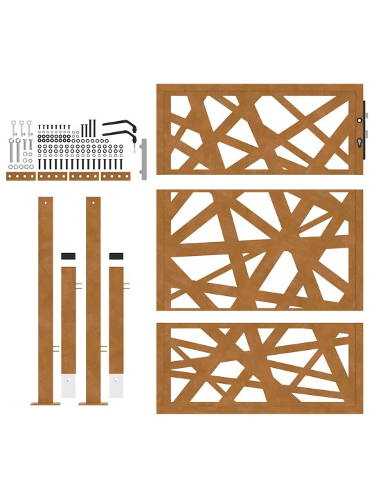 Zahradní branka 105x130 cm klimaticky odolný ocel design lehkou