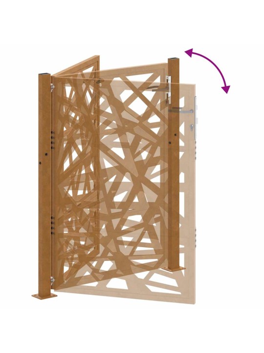 Zahradní branka 105x130 cm klimaticky odolný ocel design lehkou