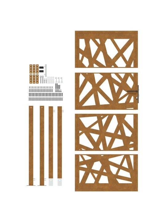 Zahradní branka 105x205 cm klimaticky odolný ocel design lehkou