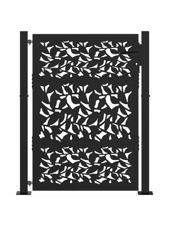 Zahradní branka černá 105x130 cm ocel design listů