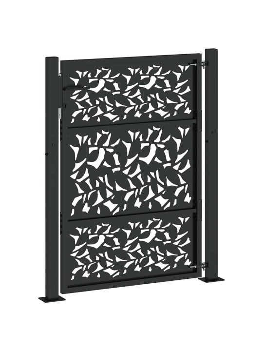 Zahradní branka černá 105x130 cm ocel design listů