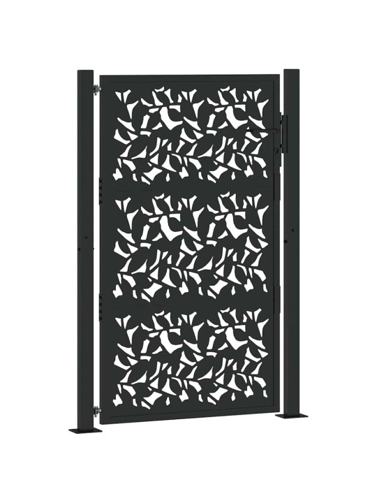 Zahradní branka černá 105x155 cm ocel design listů