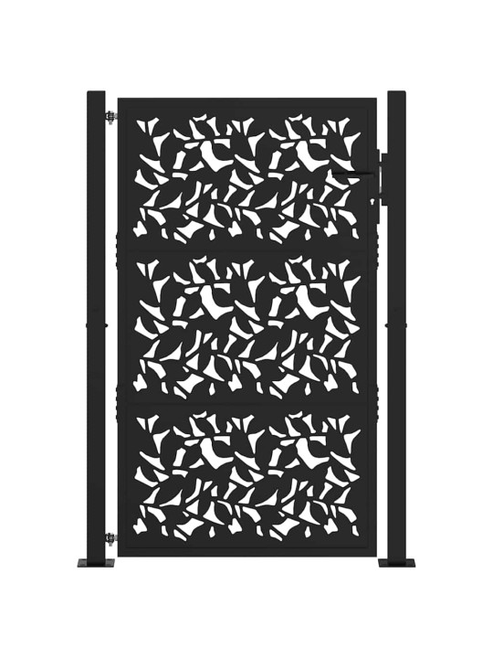 Zahradní branka černá 105x155 cm ocel design listů