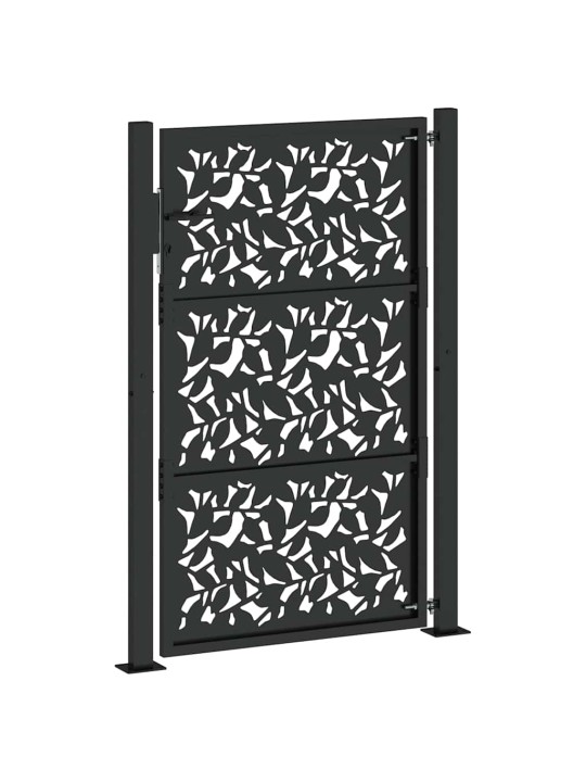 Zahradní branka černá 105x155 cm ocel design listů