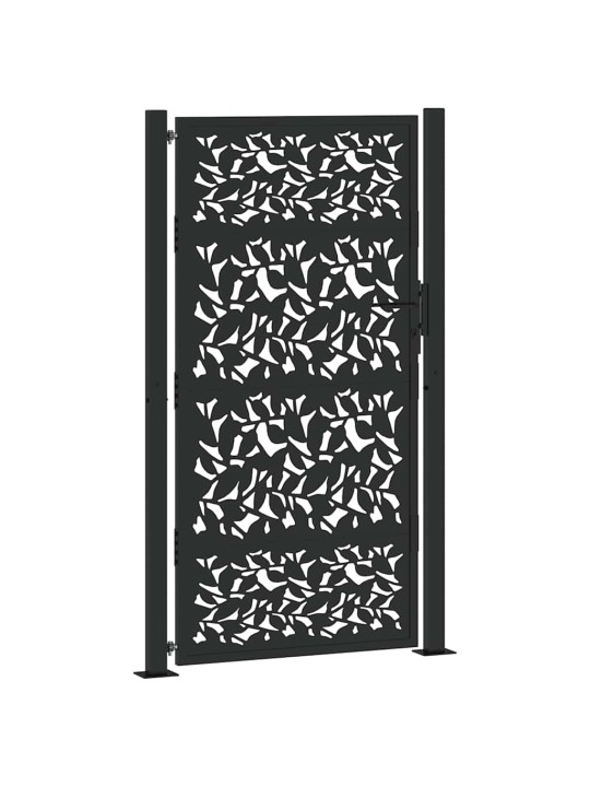 Zahradní branka černá 105x180 cm ocel design listů