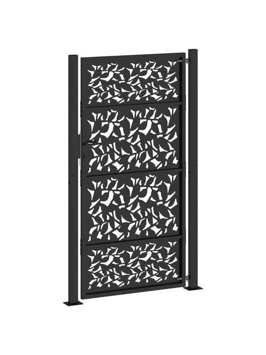 Zahradní branka černá 105x180 cm ocel design listů