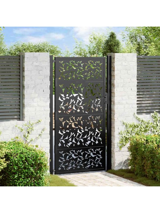 Zahradní branka černá 105x180 cm ocel design listů