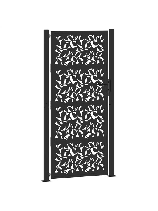 Zahradní branka černá 105x205 cm ocel design listů