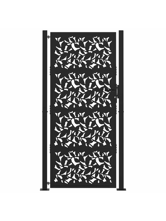 Zahradní branka černá 105x205 cm ocel design listů