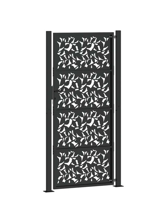Zahradní branka černá 105x205 cm ocel design listů