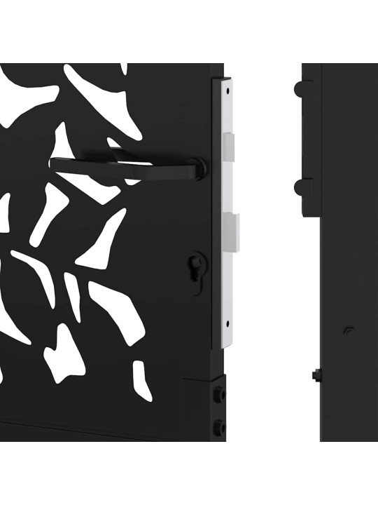 Zahradní branka černá 105x205 cm ocel design listů