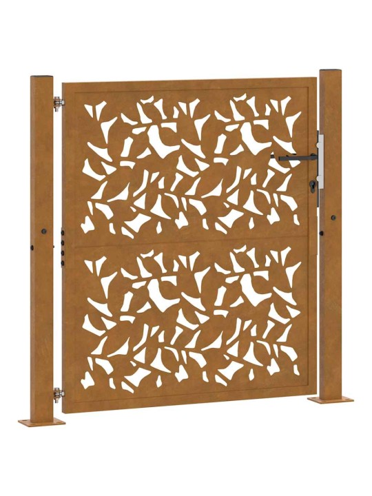 Zahradní branka 105x105 cm klimaticky odolný ocel design listů