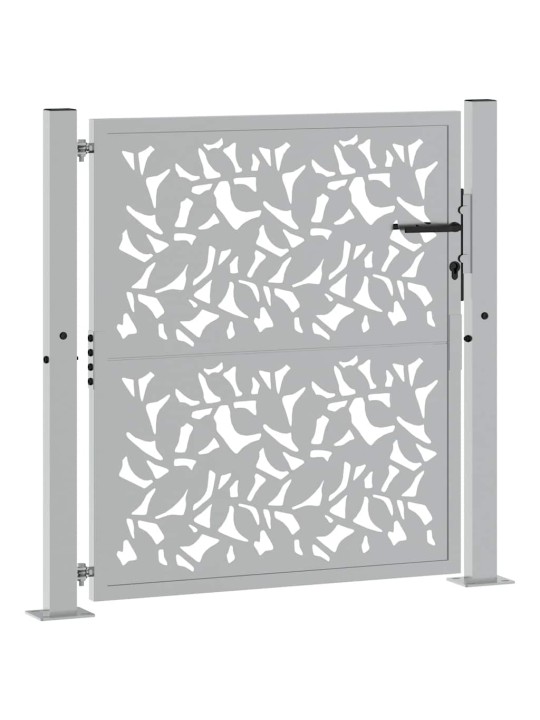 Zahradní branka 105x105 cm klimaticky odolný ocel design listů
