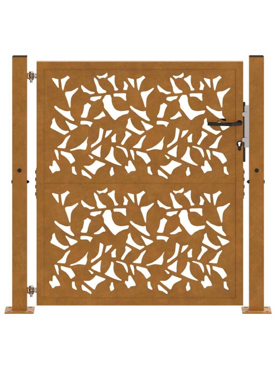 Zahradní branka 105x105 cm klimaticky odolný ocel design listů