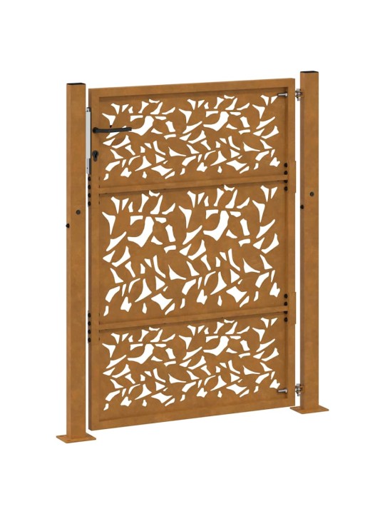 Zahradní branka 105x130 cm klimaticky odolný ocel design listů