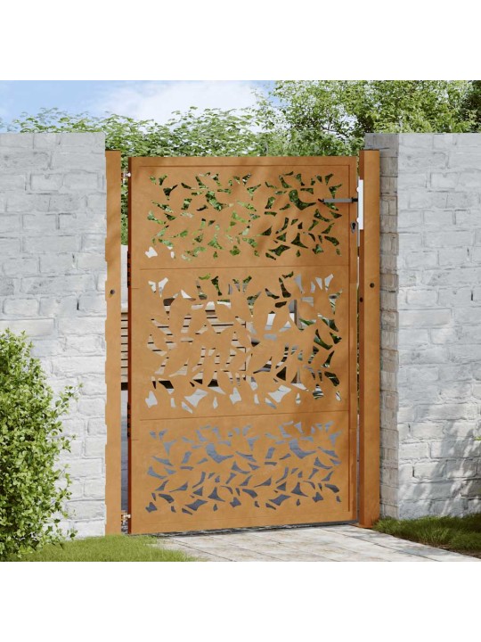 Zahradní branka 105x130 cm klimaticky odolný ocel design listů