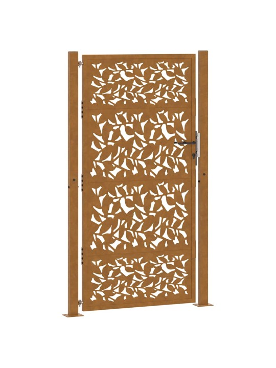 Zahradní branka 105x180 cm klimaticky odolný ocel design listů