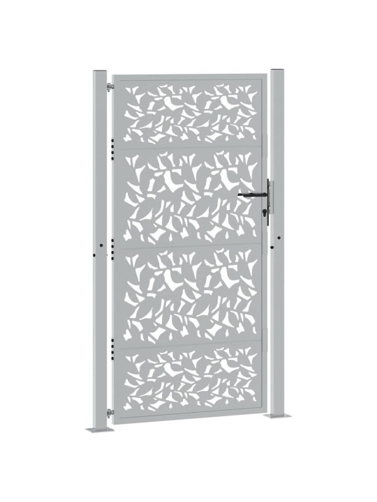 Zahradní branka 105x180 cm klimaticky odolný ocel design listů