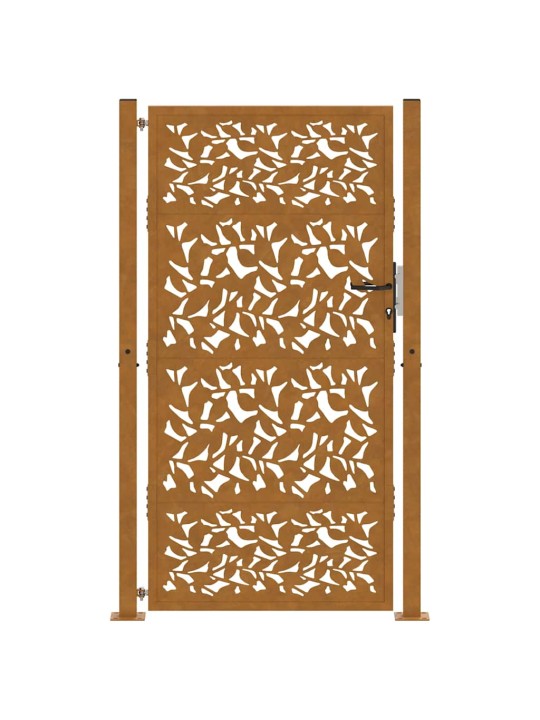 Zahradní branka 105x180 cm klimaticky odolný ocel design listů